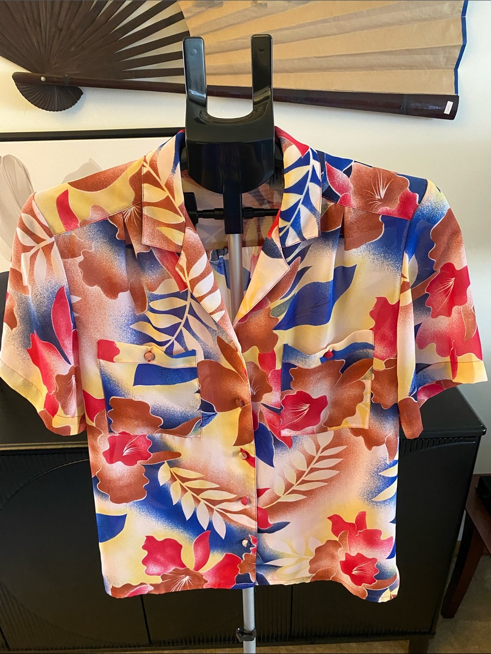 Vintage 80’s Loubella Floral Semi Sheer 100% Polyester Top